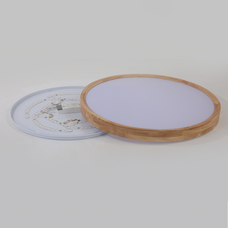 Brilagi - Plafonieră LED dimabilă WOODROUND LED/40W/230V 3000-6000K Ø 60 cm lemn CRI 90 + telecomandă