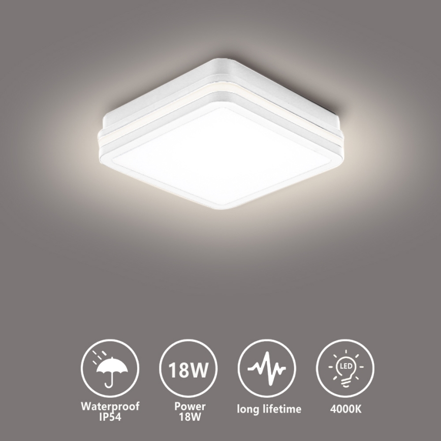 Brilagi - Corp de iluminat exterior BENE LED, 18W/230V, 22x22 cm, alb, IP54