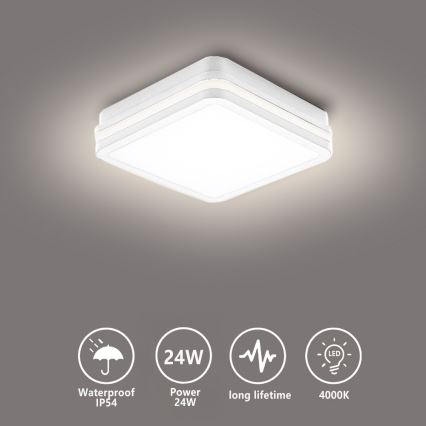 Brilagi - Corp de iluminat exterior BENE LED/24W/230V 26x26 cm alb IP54