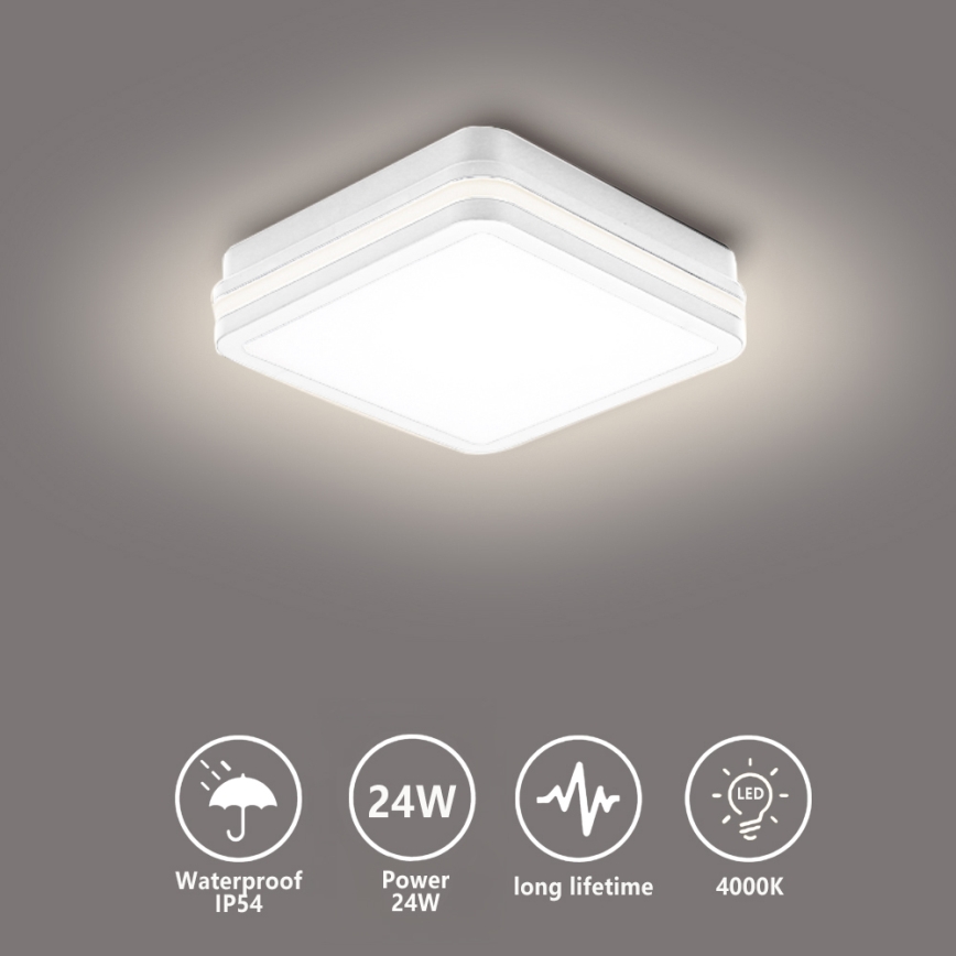 Brilagi - Corp de iluminat exterior BENE LED/24W/230V 26x26 cm alb IP54
