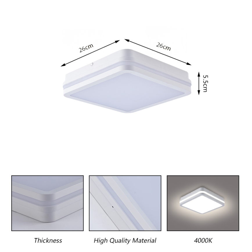 Brilagi - Corp de iluminat exterior BENE LED/24W/230V 26x26 cm alb IP54