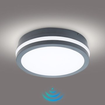 Brilagi - Corp de iluminat exterior cu senzor BENE LED/18W/230V diam. 22 cm antracit IP54