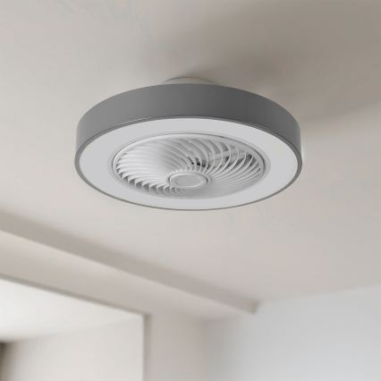 Brilagi - Plafonieră LED dimmabilă cu ventilator LED/38W/230V 3000-6500K 3000-6500K Ø 50 cm gri + telecomandă