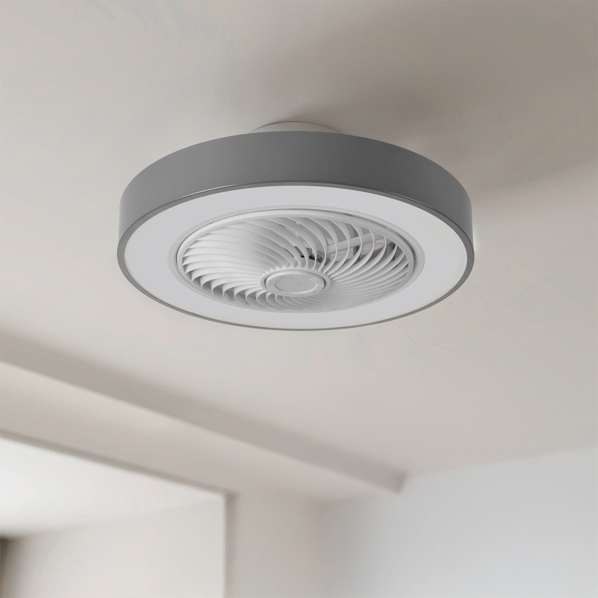 Brilagi - Plafonieră LED dimmabilă cu ventilator LED/38W/230V 3000-6500K 3000-6500K Ø 50 cm gri + telecomandă