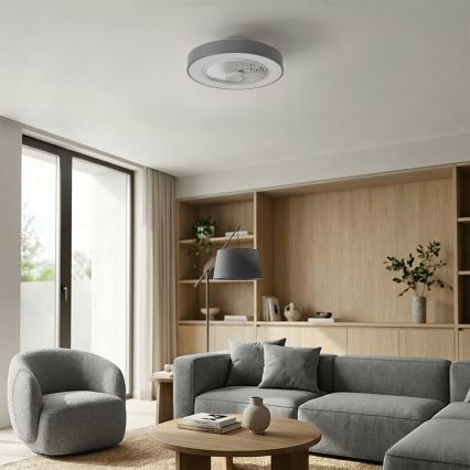 Brilagi - Plafonieră LED dimmabilă cu ventilator LED/38W/230V 3000-6500K 3000-6500K Ø 50 cm gri + telecomandă