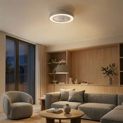Brilagi - Plafonieră LED dimmabilă cu ventilator LED/38W/230V 3000-6500K 3000-6500K Ø 50 cm gri + telecomandă