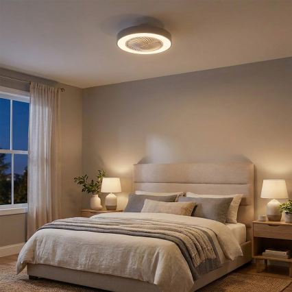 Brilagi - Plafonieră LED dimmabilă cu ventilator LED/38W/230V 3000-6500K 3000-6500K Ø 50 cm gri + telecomandă