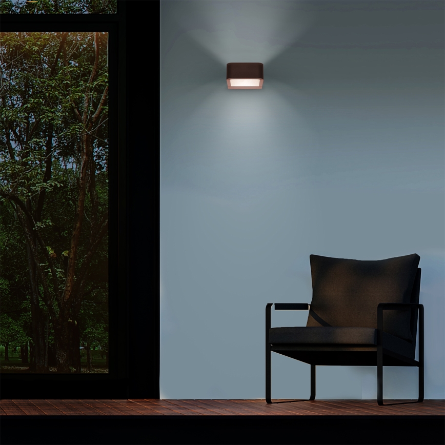 Brilagi - Aplică de perete pentru exterior BARI LED/7W/230V 3000/4000/6000K maro IP54