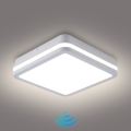 Brilagi - Corp de iluminat LED de exterior cu senzor BENE, 18 W, 230 V, 22 x 22 cm, alb, IP54