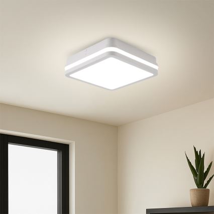 Brilagi - Corp de iluminat LED de exterior cu senzor BENE, 24 W, 230 V, 26 x 26 cm, alb, IP54