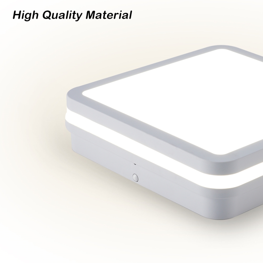 Brilagi - Corp de iluminat LED de exterior cu senzor BENE, 24 W, 230 V, 26 x 26 cm, alb, IP54