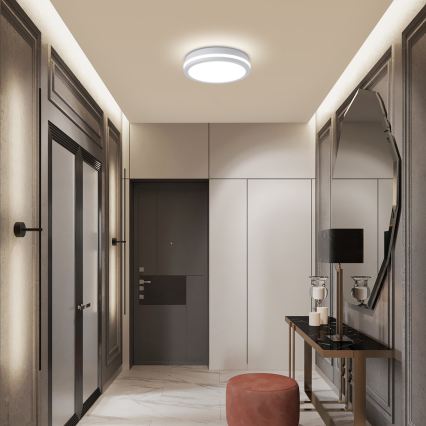 Brilagi - Plafonieră LED de exterior cu senzor BENE LED/24W/230V, diametru 26 cm, alb, IP54