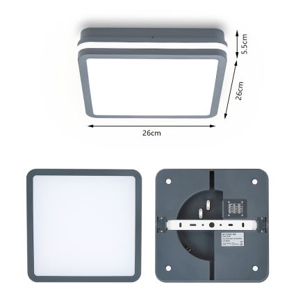 Brilagi - Corp de iluminat LED de exterior cu senzor de mișcare BENE LED/24W/230V 26x26 cm antracit IP54