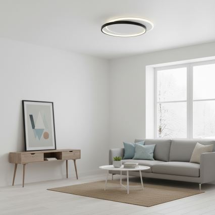 Brilagi - Plafonieră LED dimabilă FLARE LED/48W/230V 3000-6000K 39,5x45 cm alb/negru + telecomandă