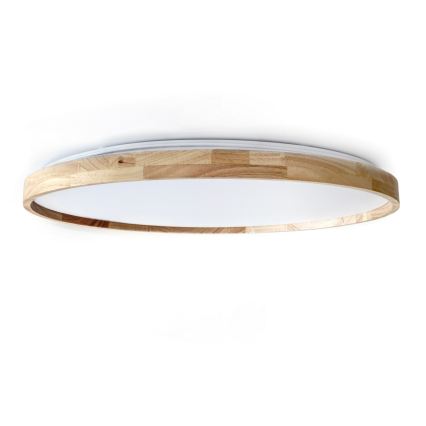 Brilagi - Plafonieră LED dimabilă ALSON, 72 W, 230 V, 3000–6500 K, stejar, Ø 78 cm + telecomandă