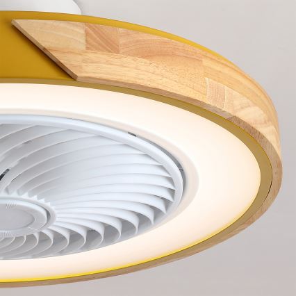 Brilagi - Lampă de tavan LED dimmabilă cu ventilator LED/38W/230V 3000-6500K 3000-6500K Ø 50 cm auriu/stejar + telecomandă