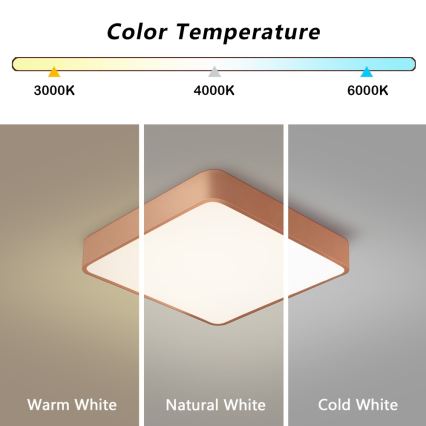 BRILAGI - Plafonieră LED reglabilă POOL SQUARE LED/48W/230V 3000-6000K 50x50 cm bronză + telecomandă inclusă