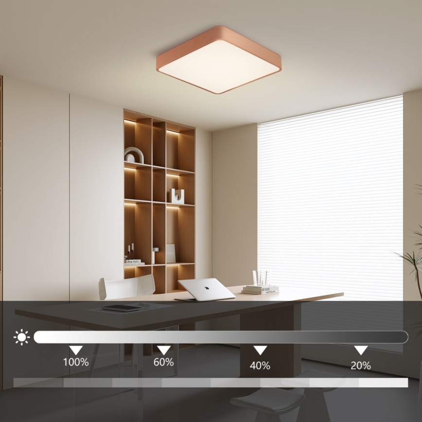 BRILAGI - Plafonieră LED reglabilă POOL SQUARE LED/48W/230V 3000-6000K 50x50 cm bronză + telecomandă inclusă