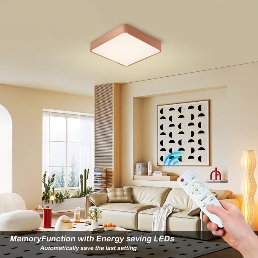 BRILAGI - Plafonieră LED reglabilă POOL SQUARE LED/48W/230V 3000-6000K 50x50 cm bronză + telecomandă inclusă