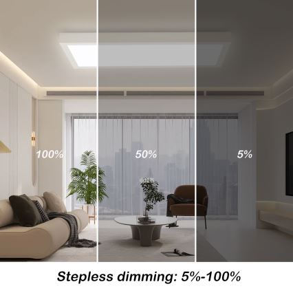 Brilagi - Lampă plafonieră LED reglabilă pentru baie FRAME SMART LED/30W/230V 30x60 cm 3000-6000K IP44 albă + telecomandă