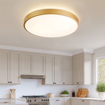 Brilagi - Plafonieră LED dimabilă GLASS POOL DOUBLE LED/80W/230V 3000-6000K 60 cm, finisaj auriu + telecomandă