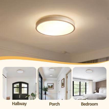 Brilagi - Plafonieră LED dimmabilă GLASS POOL DOUBLE LED/48W/230V 3000-6000K 40 cm bej + telecomandă