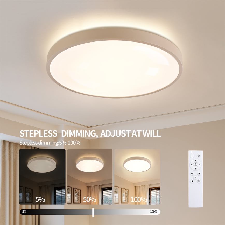 Brilagi - Plafonieră LED dimabilă GLASS POOL DOUBLE LED/80W/230V 3000-6000K 60 cm bej + telecomandă