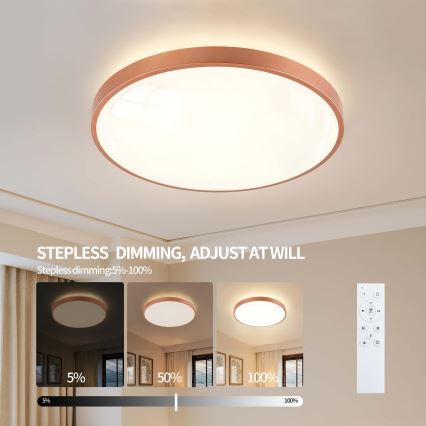 BRILAGI - Plafonieră LED reglabilă GLASS POOL DOUBLE LED/80W/230V Ø 60 cm cupru + telecomandă