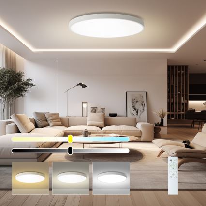 Brilagi - Plafonieră LED dimabilă POOL SMART LED/128W/230V 3000-6000K Ø 100 cm Wi-Fi Tuya alb + telecomandă