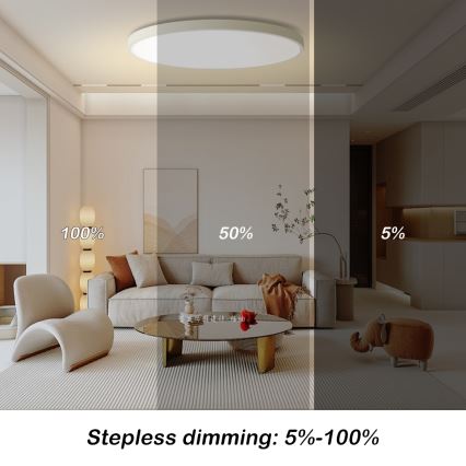 Brilagi - Plafonieră LED dimabilă POOL SMART LED/128W/230V 3000-6000K Ø 100 cm Wi-Fi Tuya alb + telecomandă