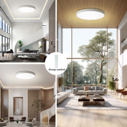 Brilagi - Plafonieră LED dimabilă POOL SMART LED/128W/230V 3000-6000K Ø 100 cm Wi-Fi Tuya alb + telecomandă