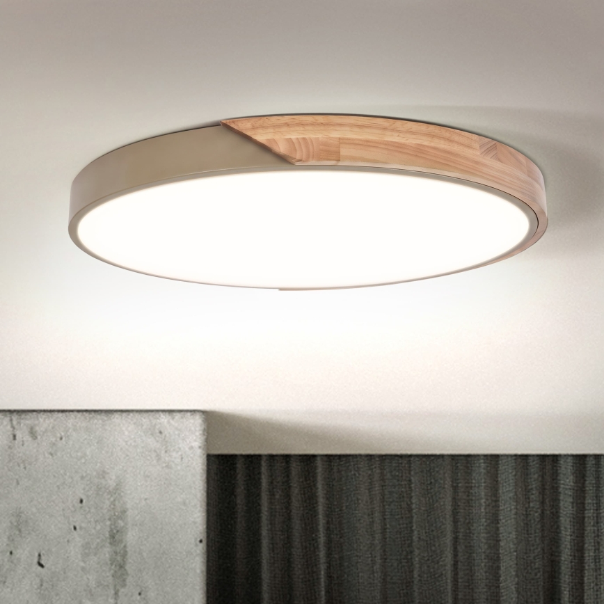 BRILAGI - Plafonieră LED cu intensitate reglabilă PILANA LED/60W/230V 3000-6500K stejar/bej, diam. 60 cm + telecomandă