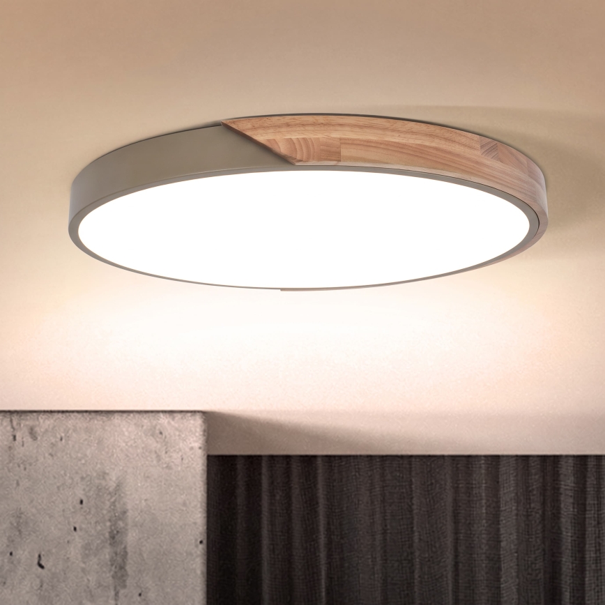 BRILAGI - Plafonieră LED cu intensitate reglabilă PILANA LED/60W/230V 3000-6500K stejar/bej, diam. 60 cm + telecomandă