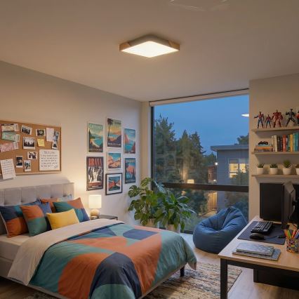 BRILAGI - LED Plafonieră reglabilă PILANA SQUARE LED/48W/230V 3000-6500K stejar/bej 42x42 cm + telecomandă