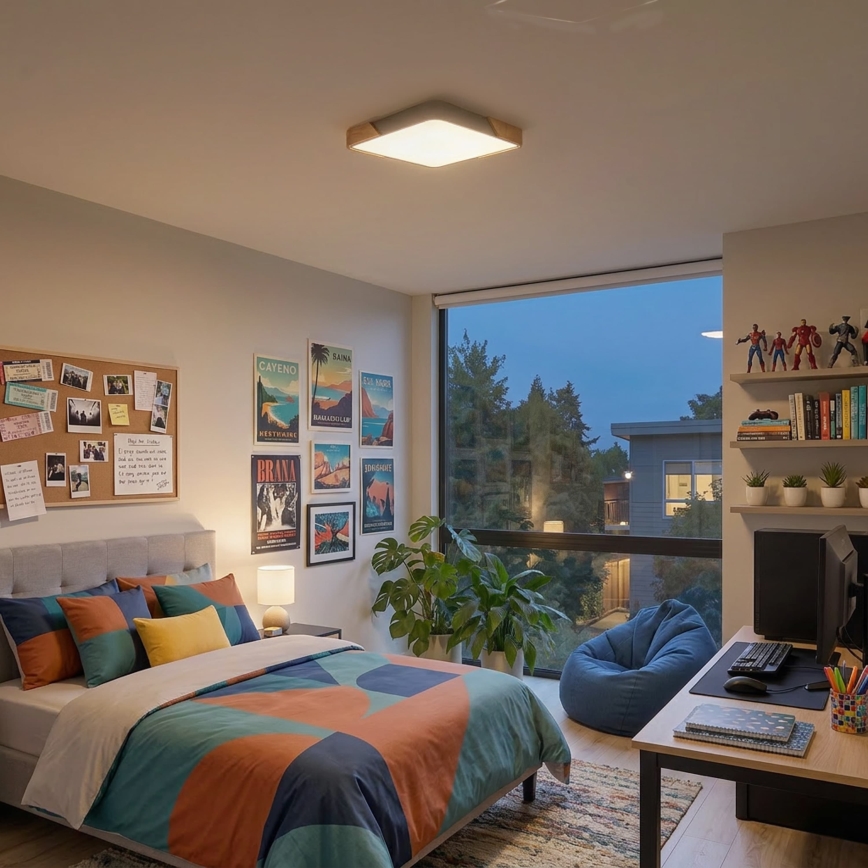 BRILAGI - LED Plafonieră reglabilă PILANA SQUARE LED/48W/230V 3000-6500K stejar/bej 42x42 cm + telecomandă