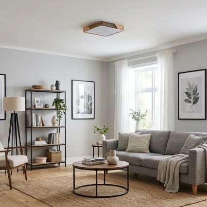 BRILAGI - LED Plafonieră reglabilă PILANA SQUARE LED/48W/230V 3000-6500K stejar/bej 42x42 cm + telecomandă