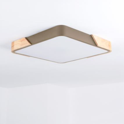 BRILAGI - LED Plafonieră reglabilă PILANA SQUARE LED/48W/230V 3000-6500K stejar/bej 42x42 cm + telecomandă