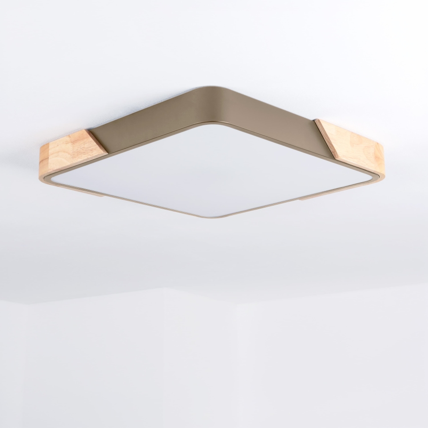 BRILAGI - LED Plafonieră reglabilă PILANA SQUARE LED/48W/230V 3000-6500K stejar/bej 42x42 cm + telecomandă