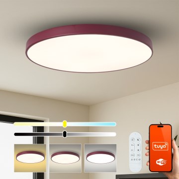 Brilagi - Corp de iluminat LED dimabil POOL Smart, 128W, 230V, Ø 100 cm, 3000–6000K, Wi‑Fi Tuya + telecomandă, burgundiu
