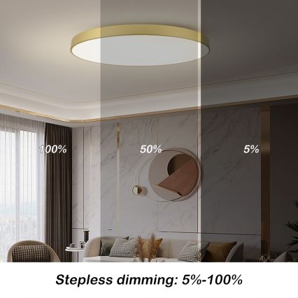 Brilagi - Plafonieră LED reglabilă POOL SMART LED/180W/230V 3000-6000K 120 cm auriu Wi-Fi Tuya + telecomandă