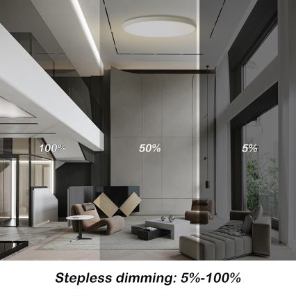 Brilagi - Plafonieră LED dimabilă POOL SMART LED, 180W, 230V, 3000–6000K, Ø120 cm, Wi‑Fi Tuya, albă + telecomandă