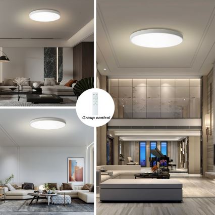 Brilagi - Plafonieră LED dimabilă POOL SMART LED, 180W, 230V, 3000–6000K, Ø120 cm, Wi‑Fi Tuya, albă + telecomandă