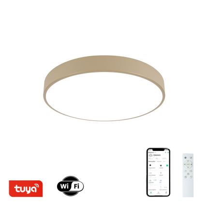 Brilagi - Plafonieră LED dimabilă POOL SMART, 48W, 230V, 3000–6000K, Ø 40 cm, Wi‑Fi Tuya, bej + telecomandă