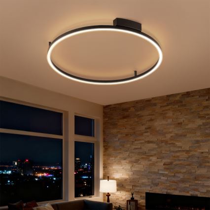 Brilagi - Plafonieră LED dimabilă PORTOFINO LED/60W/230V 3000-6000K Ø 80 cm neagră + telecomandă
