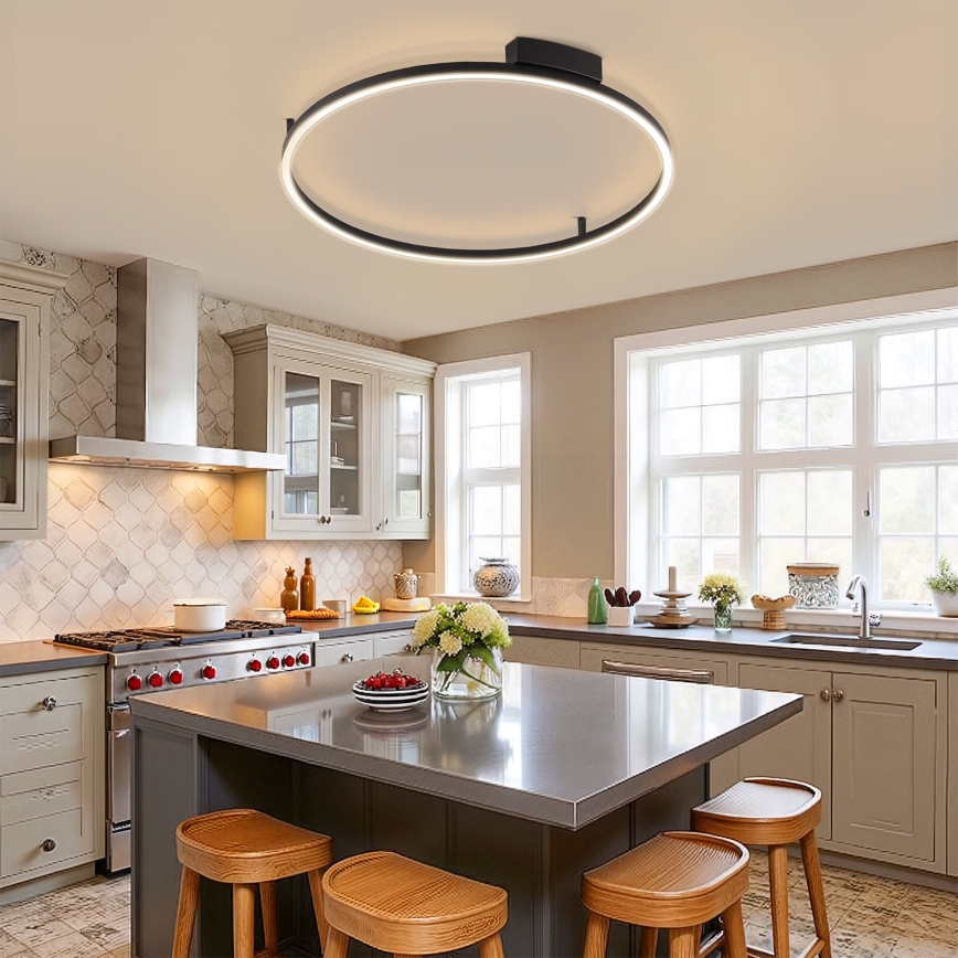 Brilagi - Plafonieră LED dimabilă PORTOFINO LED/60W/230V 3000-6000K Ø 80 cm neagră + telecomandă