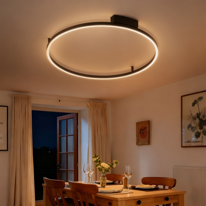 Brilagi - Plafonieră LED dimabilă PORTOFINO LED/60W/230V 3000-6000K Ø 80 cm neagră + telecomandă