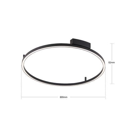 Brilagi - Plafonieră LED dimabilă PORTOFINO LED/60W/230V 3000-6000K Ø 80 cm neagră + telecomandă