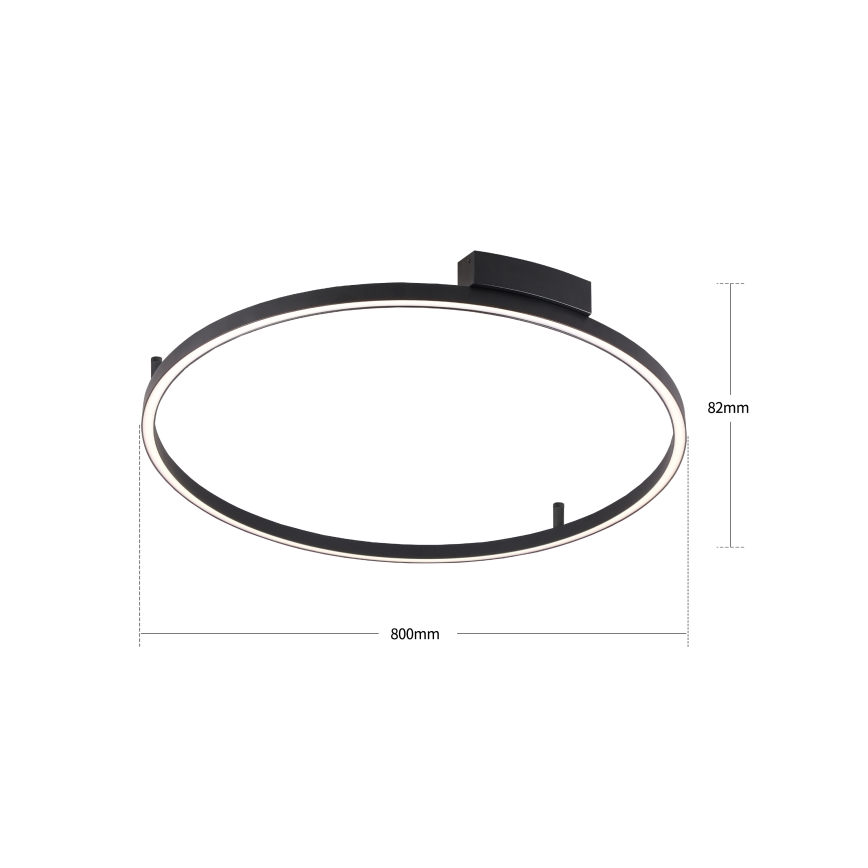 Brilagi - Plafonieră LED dimabilă PORTOFINO LED/60W/230V 3000-6000K Ø 80 cm neagră + telecomandă