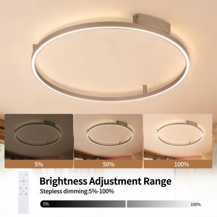 Brilagi - Plafonieră LED dimabilă PORTOFINO LED/60W/230V 3000-6000K, diam. 80 cm bej + telecomandă