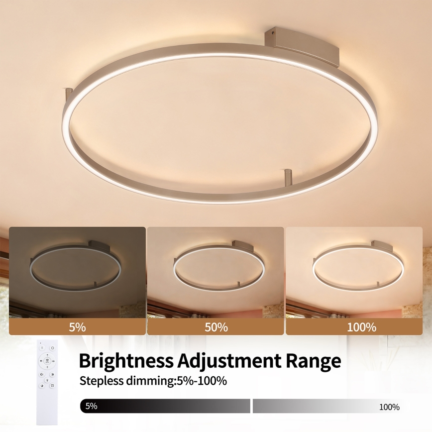 Brilagi - Plafonieră LED dimabilă PORTOFINO LED/60W/230V 3000-6000K, diam. 80 cm bej + telecomandă
